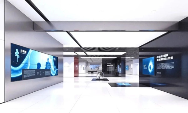 极简科技风展厅解码未来企业的空间语言